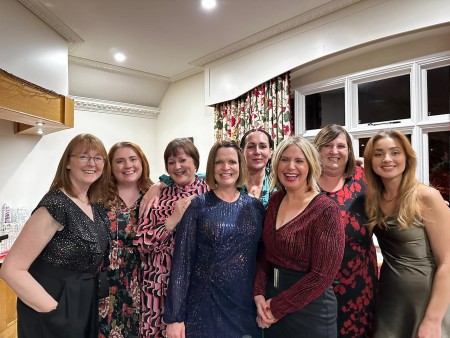 Photo of our reception & admin team at the Christmas Party