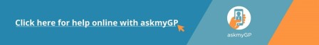 Banner advising people to visit the AskMyGP site for help